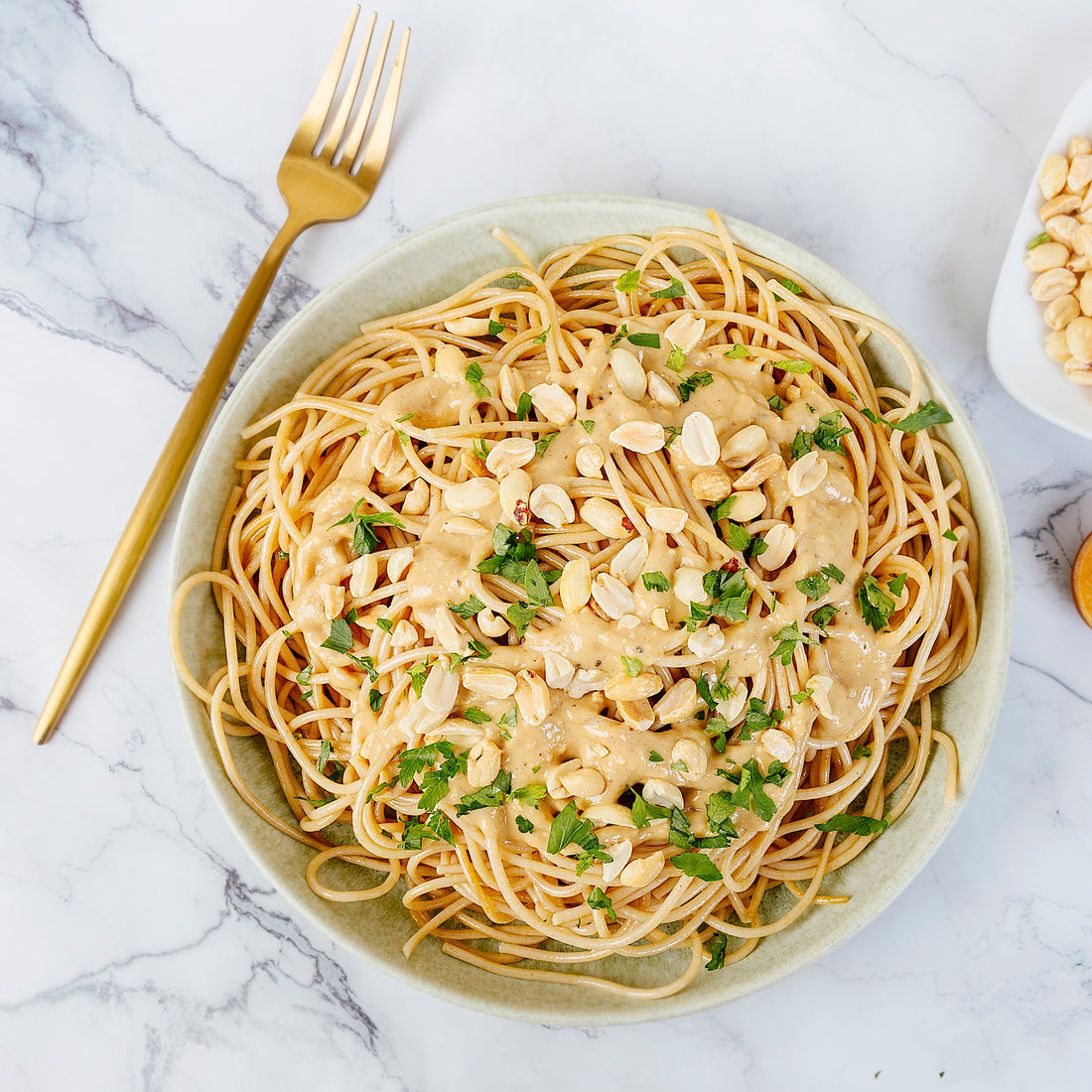 Noodles with peanut sauce