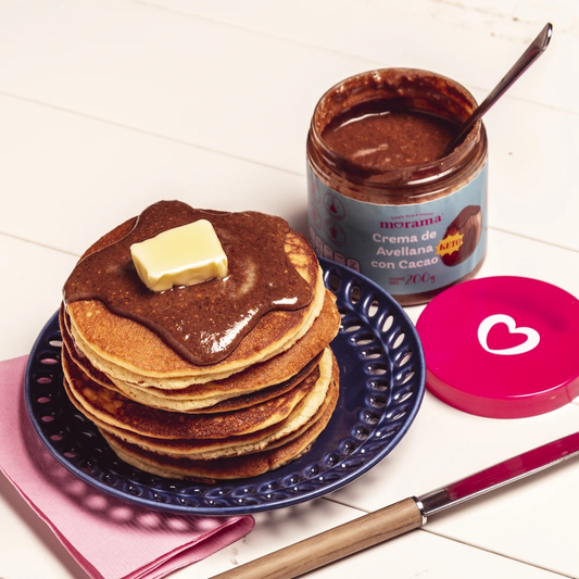 Keto pancake with hazelnut spread