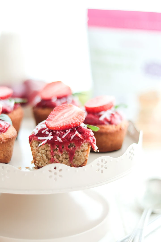 Keto muffins with strawberry jam